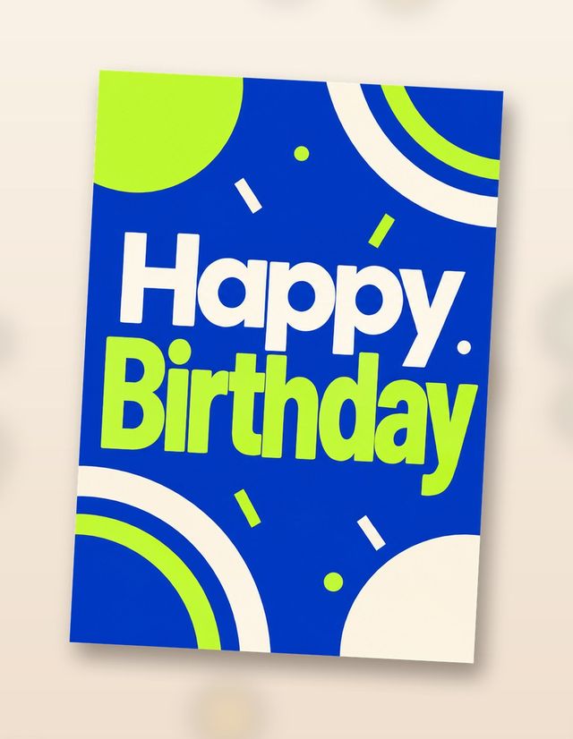 Card front: Happy Birthday