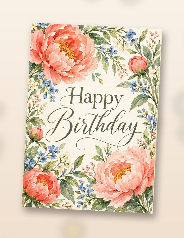 Card front: Happy Birthday