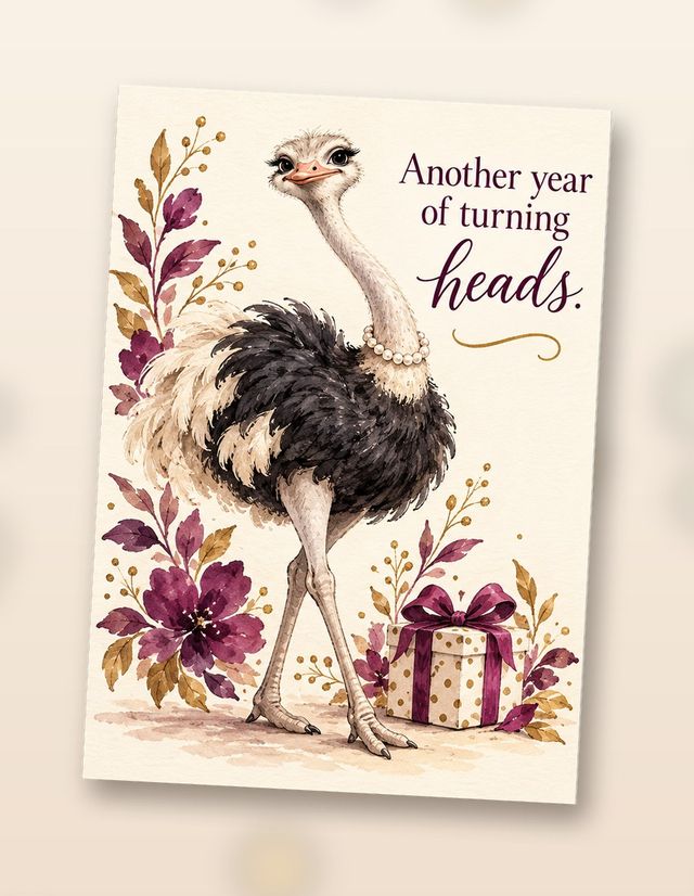 Card front: Another year of turning heads.