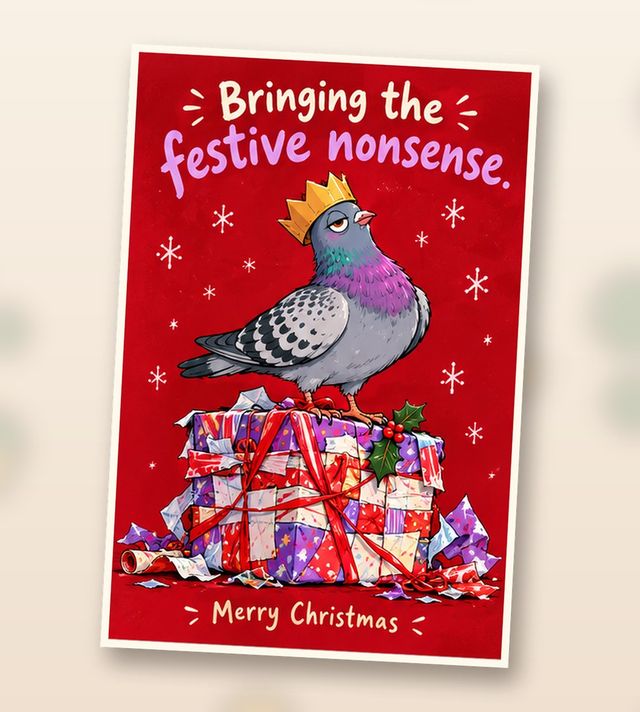 Card front: Bringing the festive nonsense.