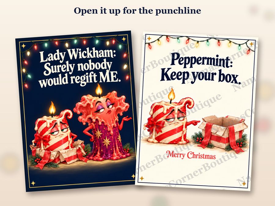 The Keep Your Box card opened up, inside covered by a watermark