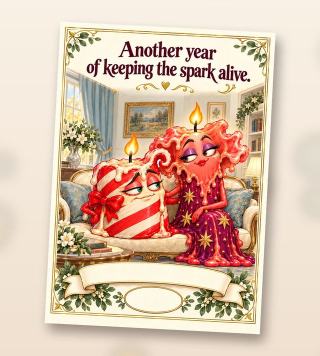 Card front: Another year of keeping the spark alive.