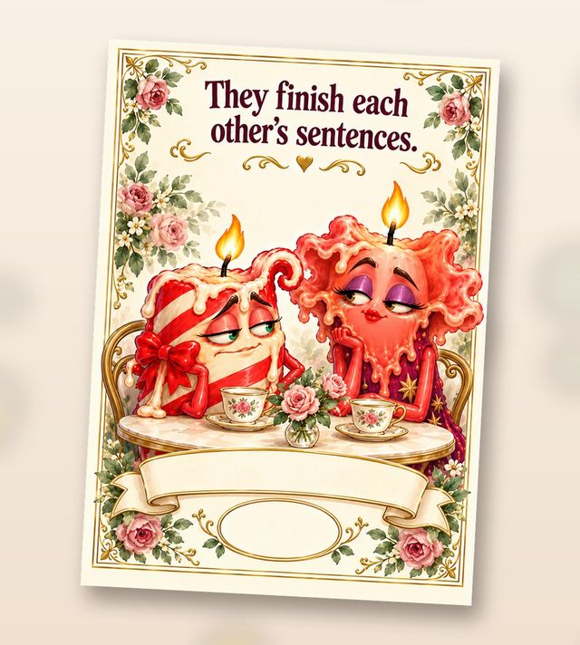 Card front: They finish each other’s sentences.