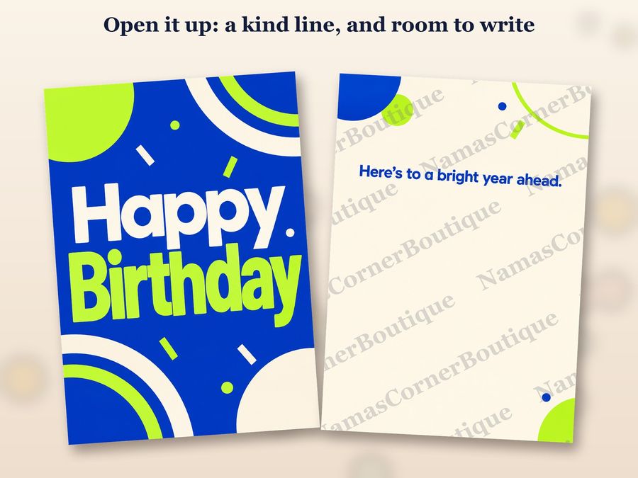 The Bold modern card opened up, inside covered by a watermark