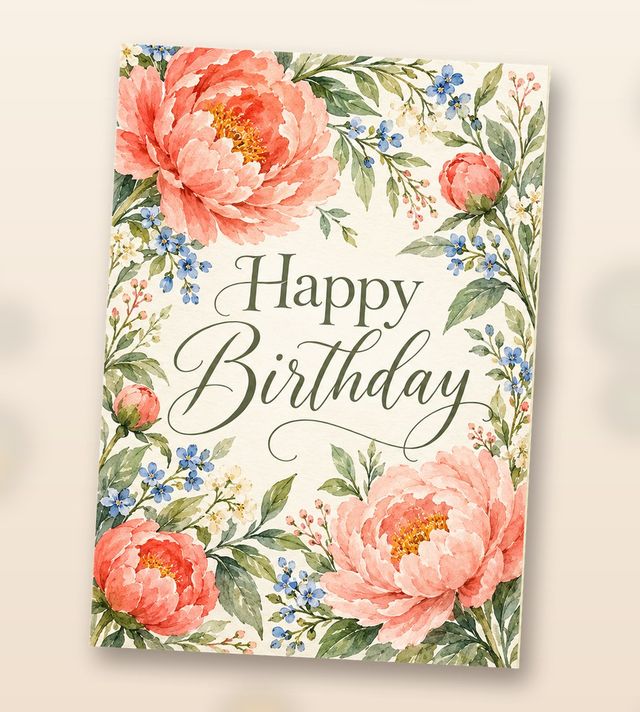 Card front: Happy Birthday