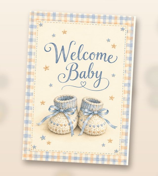 Card front: Welcome Baby