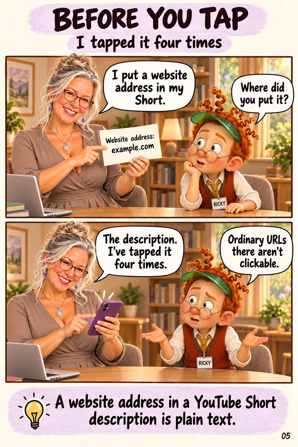 Page 5: I tapped it four times