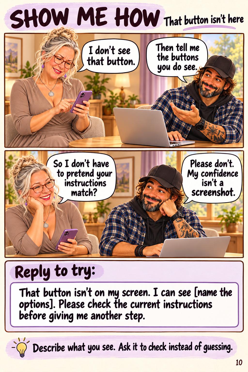 Page 10: That button isn't here